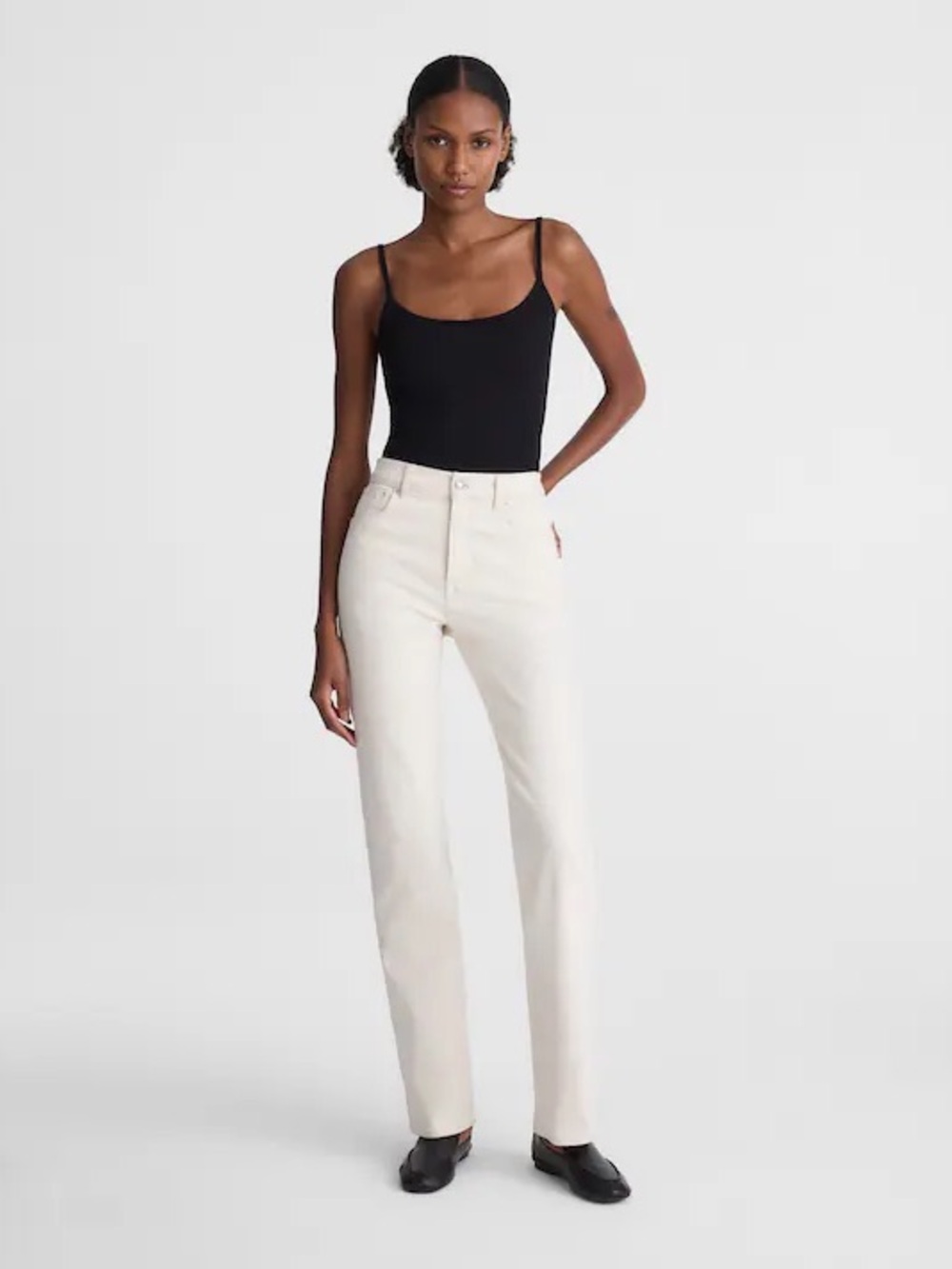 NWT Madewell The Petite Longline Straight Jean Vintage Canvas Comfort Stretch 26